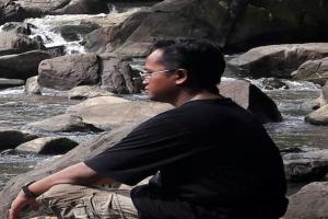 Anton W. during his reflection day..in Tanjung, Ketapang.