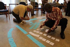 Composing the sentences or words