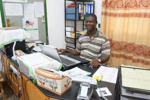 Bro. Seregeous D. Provincial Superior of Ghana Province in his office.