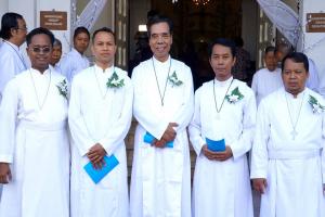 Brothers who take their final vows at Sint. Antonius Church in Muntilan.