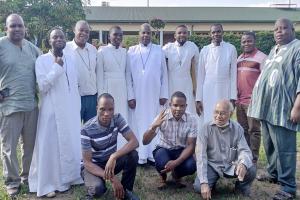a group photo of the brothers after the prayer service