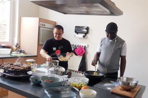 widyo and augustine preparing our lundh meal