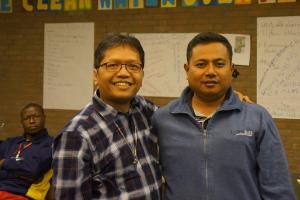 Theo and Aton H. during hte evening prayer