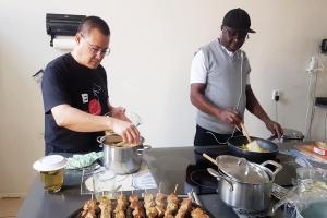 Bros. Augustine and Widyo preparing our meal